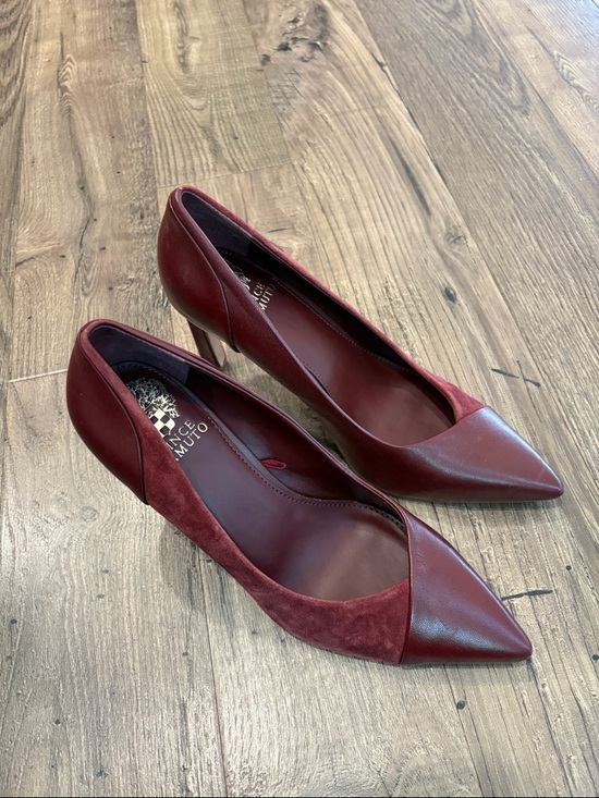 Vince Camuto Shoes - Vince Camuto Genuine Suede & Leather Heels Maroon Pumps Fall size 9